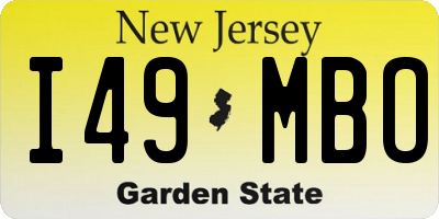 NJ license plate I49MBO