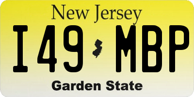 NJ license plate I49MBP
