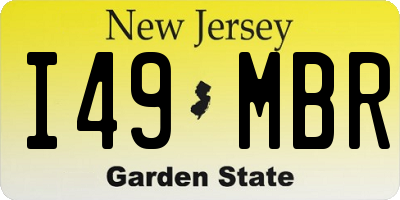 NJ license plate I49MBR