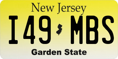NJ license plate I49MBS