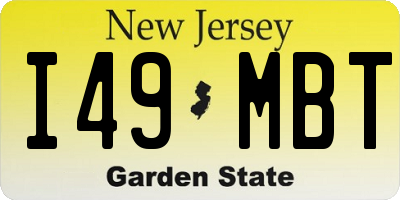 NJ license plate I49MBT
