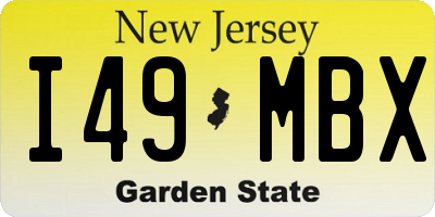 NJ license plate I49MBX
