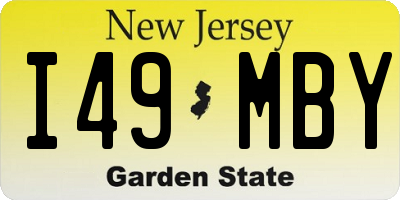 NJ license plate I49MBY