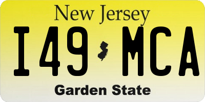 NJ license plate I49MCA