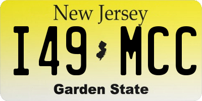 NJ license plate I49MCC
