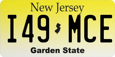 NJ license plate I49MCE