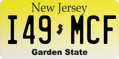 NJ license plate I49MCF