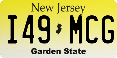 NJ license plate I49MCG