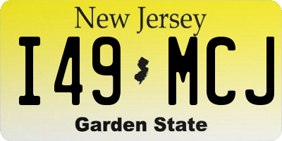 NJ license plate I49MCJ