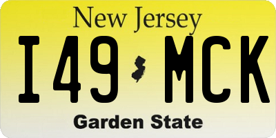 NJ license plate I49MCK