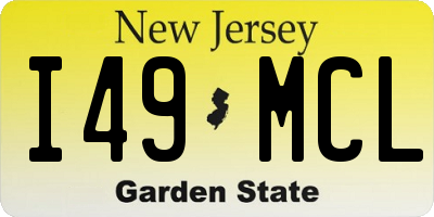 NJ license plate I49MCL