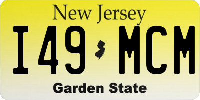 NJ license plate I49MCM