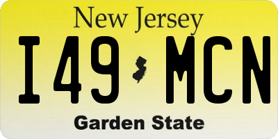 NJ license plate I49MCN