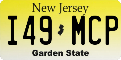 NJ license plate I49MCP