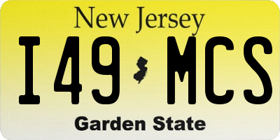NJ license plate I49MCS