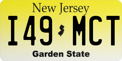 NJ license plate I49MCT