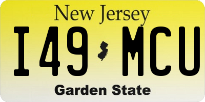 NJ license plate I49MCU