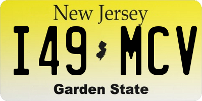NJ license plate I49MCV