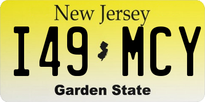 NJ license plate I49MCY