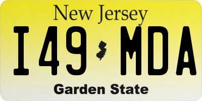 NJ license plate I49MDA