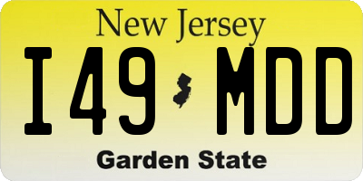 NJ license plate I49MDD