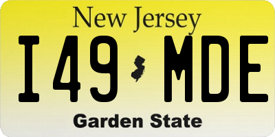 NJ license plate I49MDE