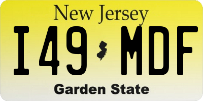 NJ license plate I49MDF