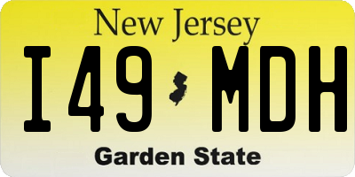 NJ license plate I49MDH