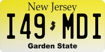 NJ license plate I49MDI
