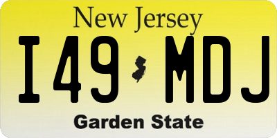 NJ license plate I49MDJ
