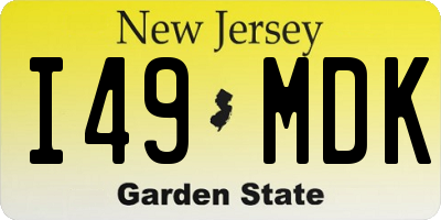 NJ license plate I49MDK
