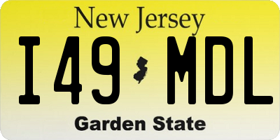 NJ license plate I49MDL