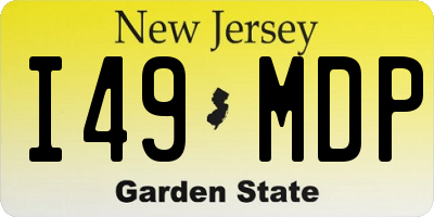 NJ license plate I49MDP