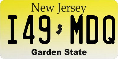 NJ license plate I49MDQ