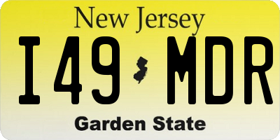 NJ license plate I49MDR