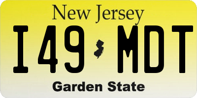NJ license plate I49MDT