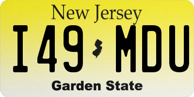 NJ license plate I49MDU