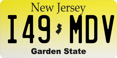 NJ license plate I49MDV