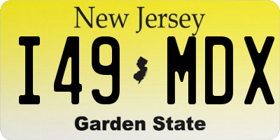 NJ license plate I49MDX