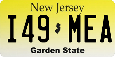 NJ license plate I49MEA