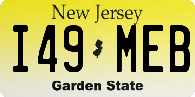 NJ license plate I49MEB