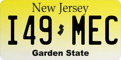 NJ license plate I49MEC