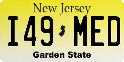 NJ license plate I49MED