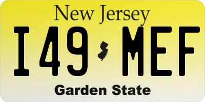 NJ license plate I49MEF
