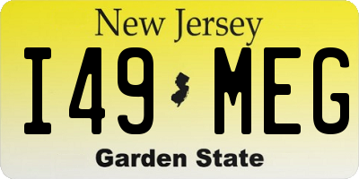 NJ license plate I49MEG