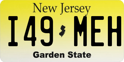 NJ license plate I49MEH