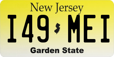 NJ license plate I49MEI