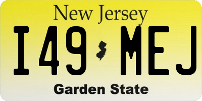 NJ license plate I49MEJ