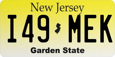 NJ license plate I49MEK