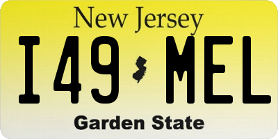 NJ license plate I49MEL